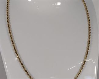 14K Yellow Gold Twist Necklace (16" long)