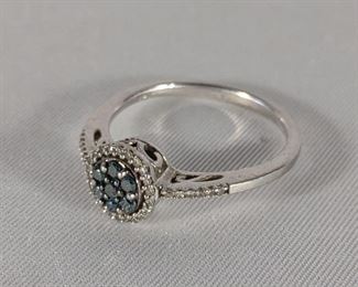 Sterling Enhanced Diamond 1/4 CTW Ring (sz 6.75)
