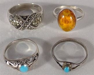 4 Sterling Silver Rings