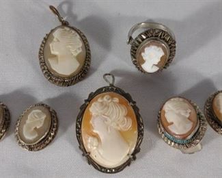 .800 Silver Cameo Set