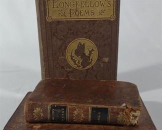 3 Antique Poetical Works Books