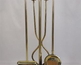 Brass & Marble Fireplace Tool Set