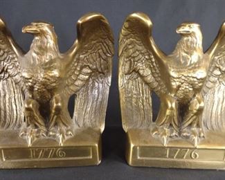 Vintage Brass Eagle Bookends by PMC