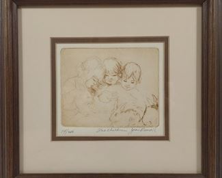 Joan Purcell Signed Numbered "The Children" Litho