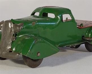 Vintage Green Pressed Steel Windup Truck (Works)