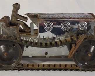 Marx Wind Up Climbing Tractor Toy