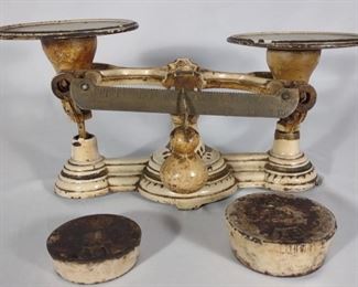 Antique Cast Iron Painted Balance Scale #4