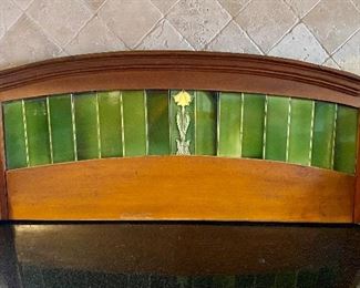 Art Nouveau Style Wood & Tile Wall Decor 33"W x 14"H