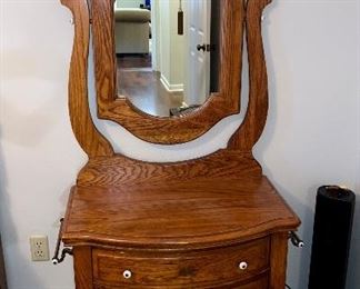 Hall Tree/Vanity with Mirror 33"W x 73"H x 18"D