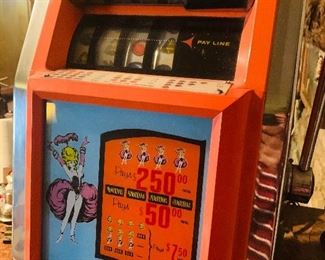 1960s 4 reel nickle  slot machine from the old Primadonna Casino in Reno Nevada-works with key