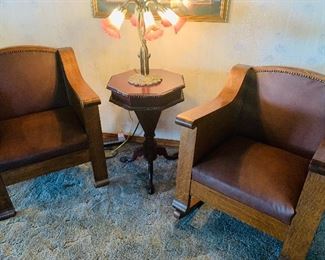 antique  "his  and  her"  matching   chairs