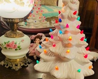 lighted  vintage  Christmas  tree