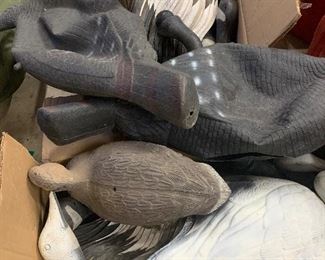Boxes of duck, goose and turkey decoys