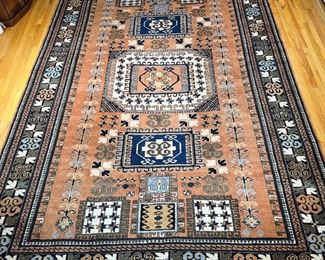 HAND-KNOTTED PERSIAN ARDABIL CARPET | Geometric overall pattern with a rust colored field, hand knotted and of very high quality - 12 ft. 9 in. x 9 ft. 3 in.