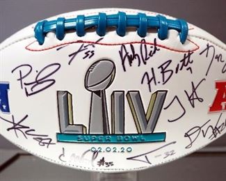 Super Bowl LIV 2020 Kansas City Chiefs Team Autographed Football, With COA, In Display Case