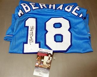 Bret Saberhagen (Kansas City Royals) Autographed Jersey, Certified By JSA, With COA Card And Sticker