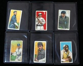 1909-11 T206 Polar Bear Premium Back Cards, Qty 6, Includes Tannehill, Murray, Leach, Kleinow, Bradley, And Burch
