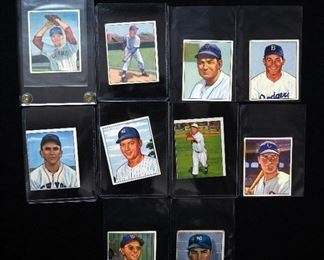 1950 Bowman #3, #4, #8 (HOF), #24, #27, #47, #50, #58, #65, And #215, Total Qty 10