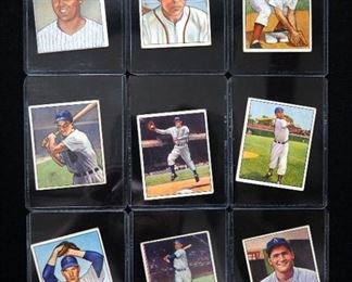 1950 Bowman #5, #9, #10, #13, #14, #25, #26, #29, And #101, Total Qty 9