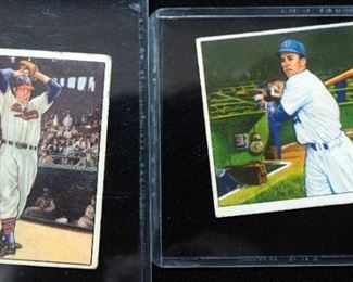 1950 Bowman Bob Feller #6, HOF, Edwin "Duke" Snider #77, HOF