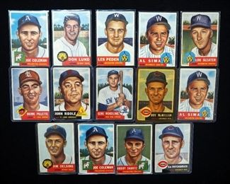 1953 Topps #224, #225, #239, #241 x 2, #256, #259, #264, #269, #274, #276, #277, And #279 x 2, Total Qty 14, See Photos