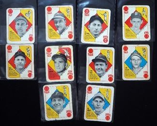 1951 Topps Red Backs #2, #12, #13, #28, #31, #33, #42, #43 (Creased), And #45, And 1951 Topps Blue Back #7