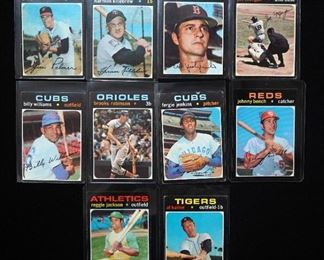 1971 Topps #20, #180, #250, #264, #280, #300, #350, #530, #550, And #570, Total Qty 10, All HOF, See Photos