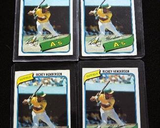 1980 Topps Ricky Henderson #482 Rookie Card, HOF, Qty 4