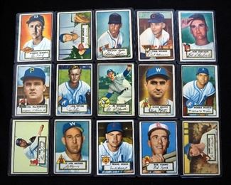 1952 Topps #120, #127, #130, #131, #132, #133, #134, #135, #136, #138, #139, #145, #146, #147, And #148, Total Qty 15