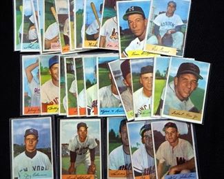 1954 Bowman Lot Of 28, Includes Fred Hatfield, Jerry Coleman, Del Wilber, Warren Hacker, And More, See Photos