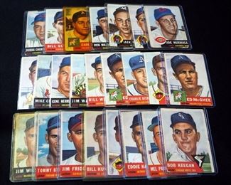 1953 Topps Lot Of 24, Includes Jack Dittmer, Carl Scheib, Bill Werle, Jim Wilson, Jim Fridley And More, See Photos