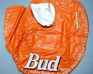 1993 World Series Budweiser Inflatable Ball And Attached Mitt