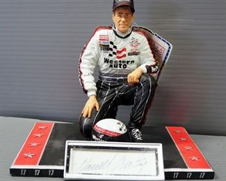 Darrell Waltrip NASCAR Autographed Figurine, With COA, Approx 6" High