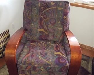 Wood and fabric chair, 2 of these