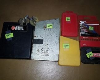 Saw blades, screw driver bits ect...