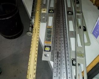 Levels and yard sticks