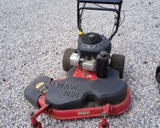 WAW 1034 34" wide walk behind, self propelled lawn mower. $900