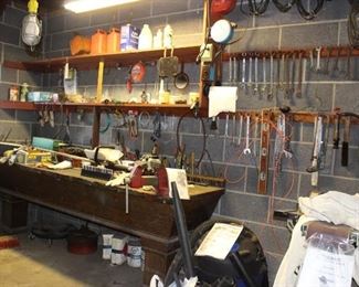 Wrenches and Vise and Misc Hand Tools, Yard Sticks