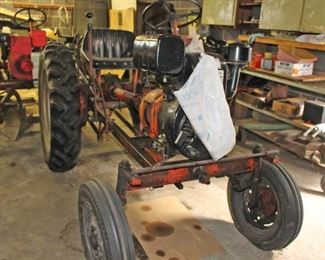 Economy Vintage Tractor and Shelving on Wheels nearest Side Door