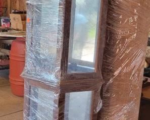 1 of 2 Curio Cabinets with Glass Shelves