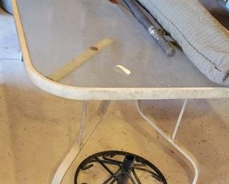PatioTable, Umbrella Stand and Umbrella