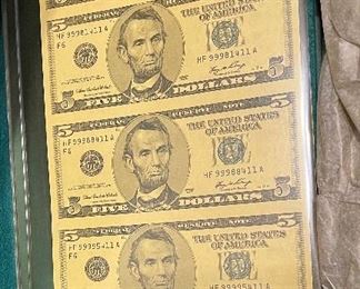 uncut paper money