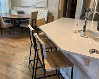 4 bar stools by West Elm Rustic Counter Stools (Raw Mango) 