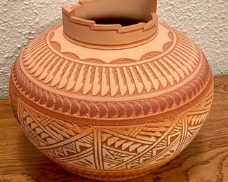 Acoma - Laguna Pottery Jar (Unglazed), JR/Diane Aragon, 1999