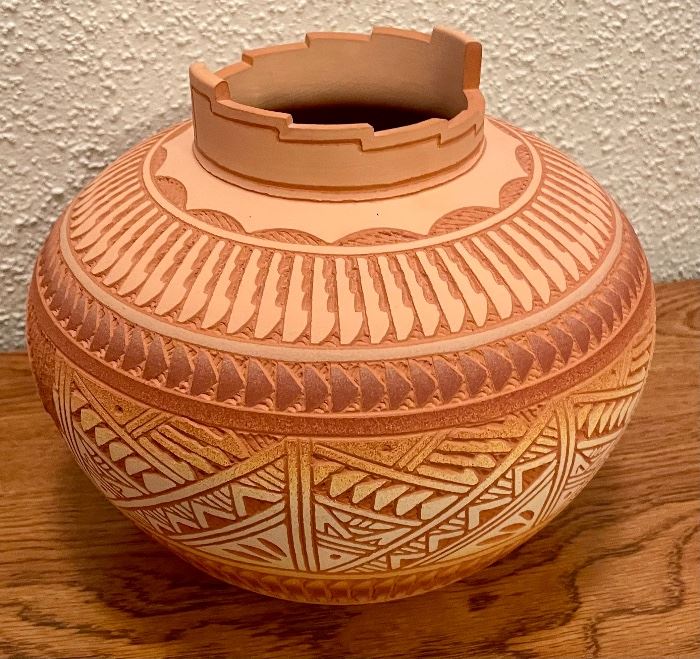 Acoma - Laguna Pottery Jar (Unglazed), JR/Diane Aragon, 1999