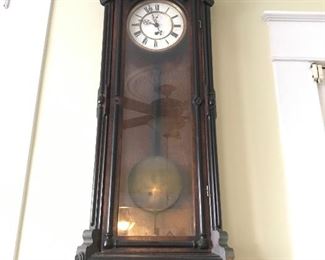 Antique wall clock, not working but all parts are there