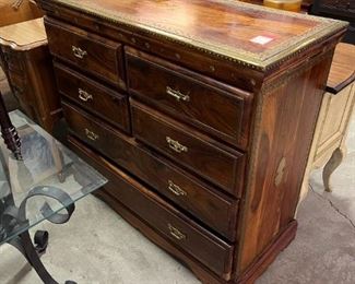 Solid Wood Chest with Brass 