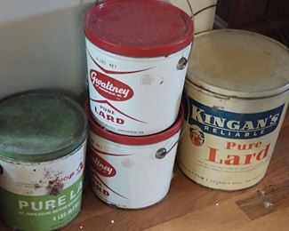 Lots Of Vintage Lard Cans