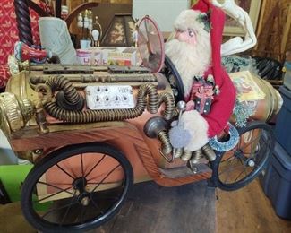 One Of A Kind Antique Gas Company Christmas Store Front Advertising Piece