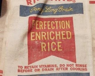 Collection of Vintage Flour and Rice Sacks